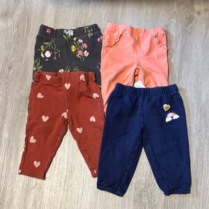 Carter's Floral, Coral, Heart, and Navy Leggings Set